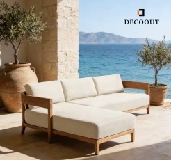 Premium Teak Chaise and Sofa Combination