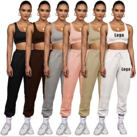 Women's Washed Crop Top Jogger Pants