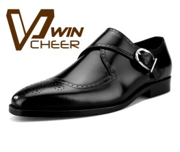 Mens Genuine Leather Monk Strap Loafers